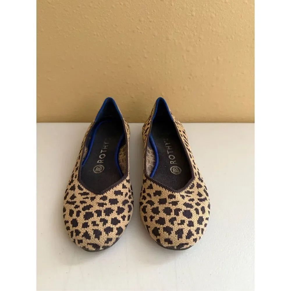 Rothy's The Flat Shoes Round Toe Animal Print Upper Womens Size 6.5